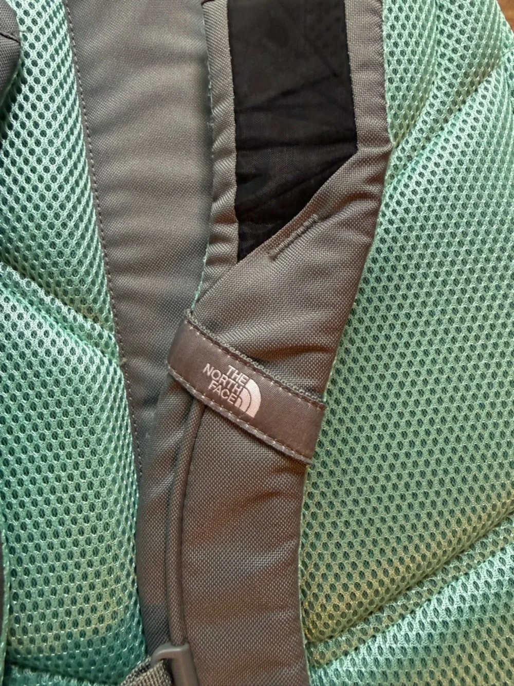 The North Face Gray Backpack with Mint Trim